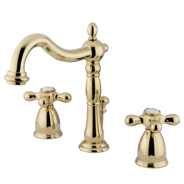 8" Widespread Bathroom Faucet, Polished Brass